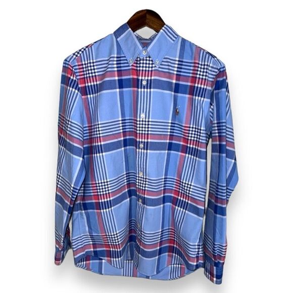 Blue Polo Ralph Lauren Flesh Pony Oxford Button Down Shirt M - Picture 1 of 8